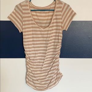 Stripped top with side scrunch